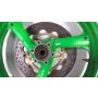 2KM Yamaha TZ250 front wheel & disc - green 3 x 17