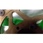 2KM Yamaha TZ250 front wheel & disc - green 3 x 17