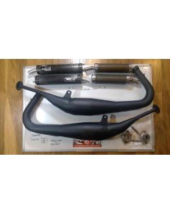 1KT 2MA Yamaha TZR250 Ox Magic Fire race exhausts collars & carbon cans