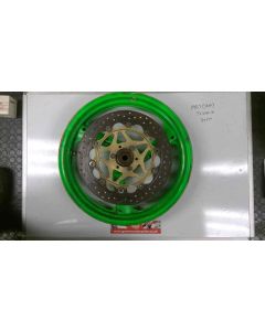2KM Yamaha TZ250 front wheel & disc - green 3 x 17